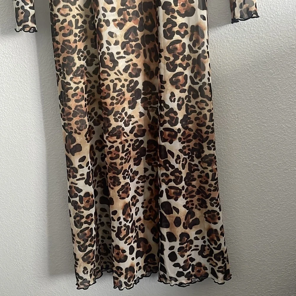 NWT Stockholm Atelier X Other Stories Leopard Bodycon Long Sleeve Dress Size 2 - Picture 9 of 10